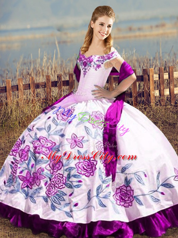 Comfortable Floor Length Ball Gowns Sleeveless Purple 15 Quinceanera Dress Lace Up