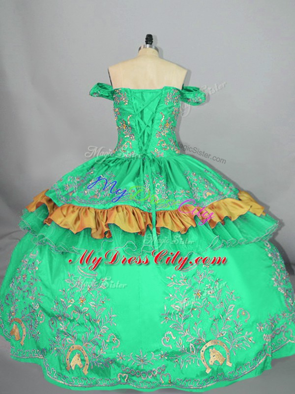 Turquoise Sleeveless Satin Zipper Sweet 16 Quinceanera Dress for Sweet 16 and Quinceanera