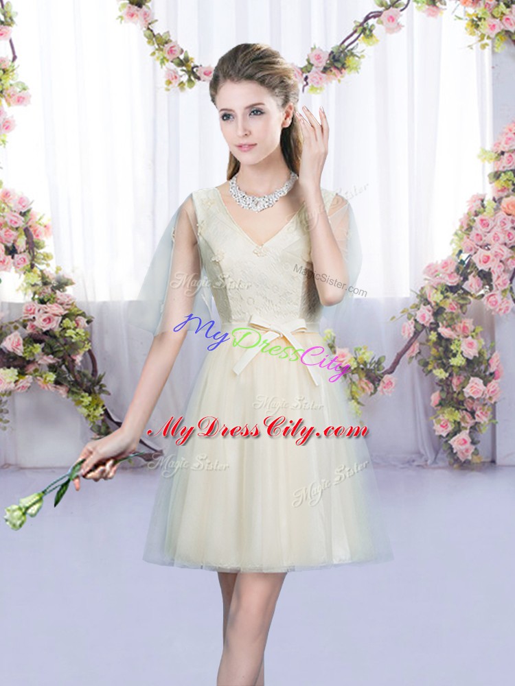 On Sale Sleeveless Bowknot Lace Up Wedding Guest Dresses