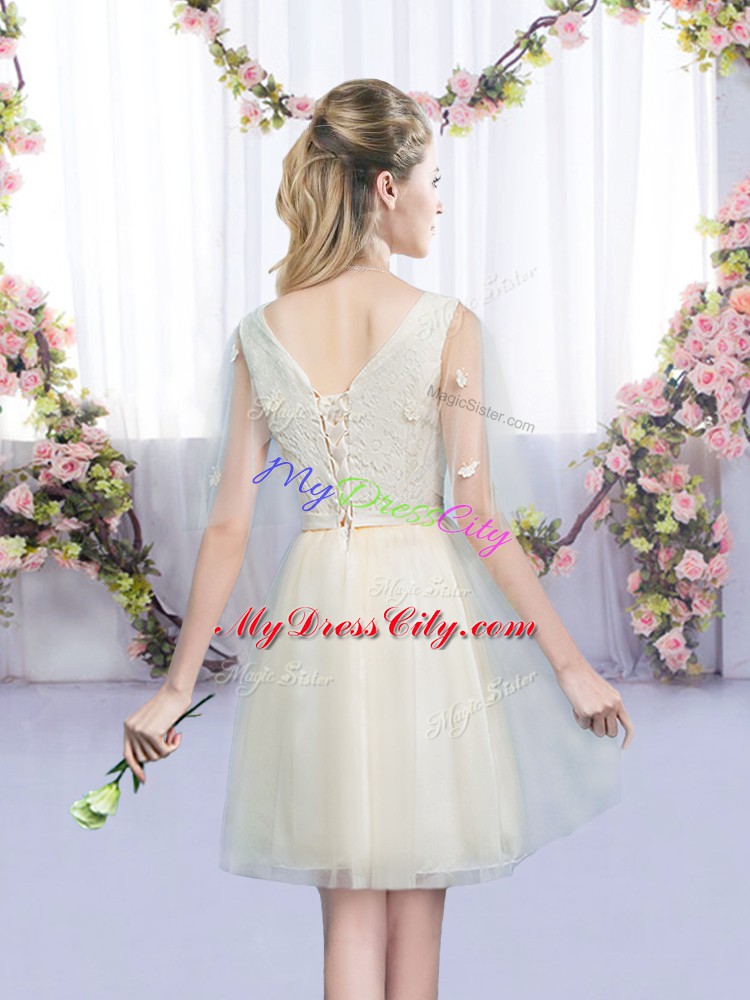 On Sale Sleeveless Bowknot Lace Up Wedding Guest Dresses