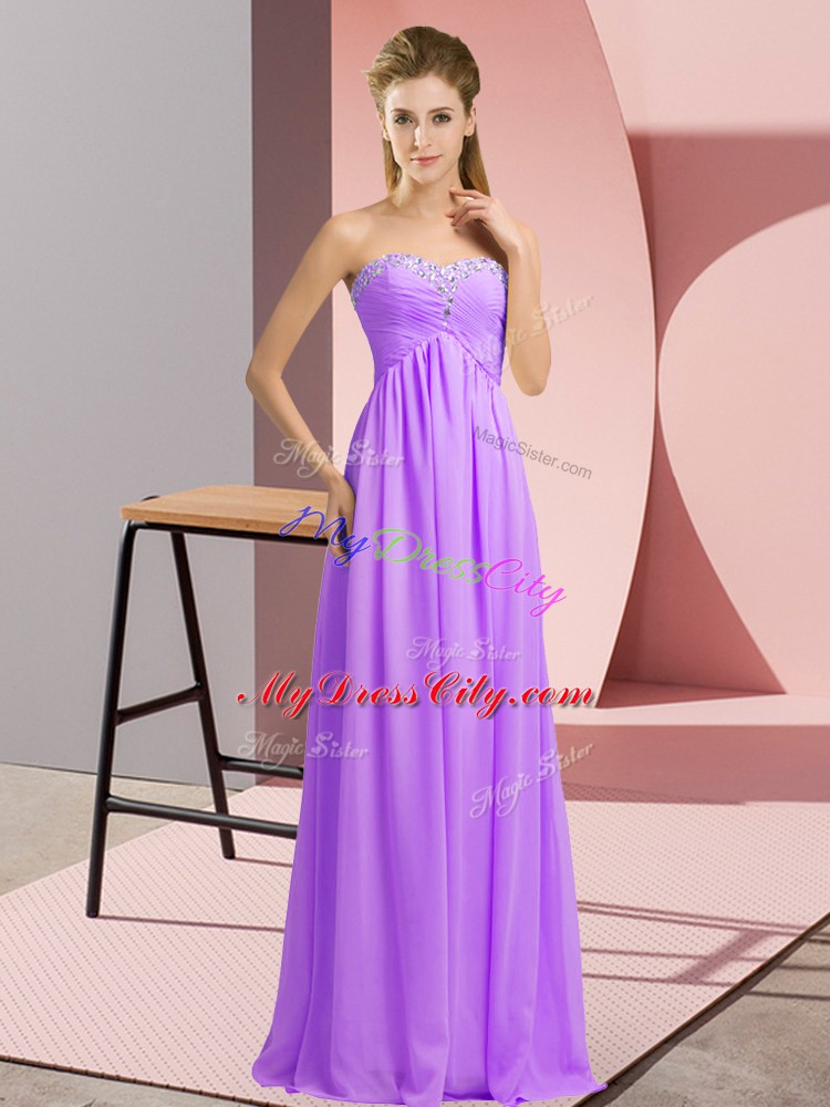 Chiffon Sleeveless Floor Length Custom Made Pageant Dress and Beading