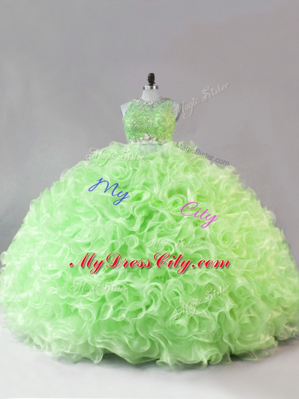 Fine Sweet 16 Dresses Sweet 16 and Quinceanera with Beading Scoop Sleeveless Zipper