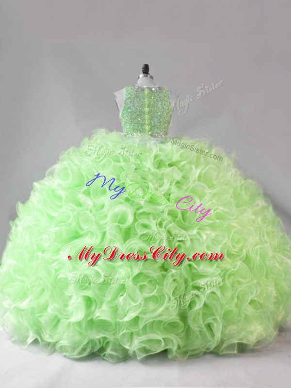 Fine Sweet 16 Dresses Sweet 16 and Quinceanera with Beading Scoop Sleeveless Zipper