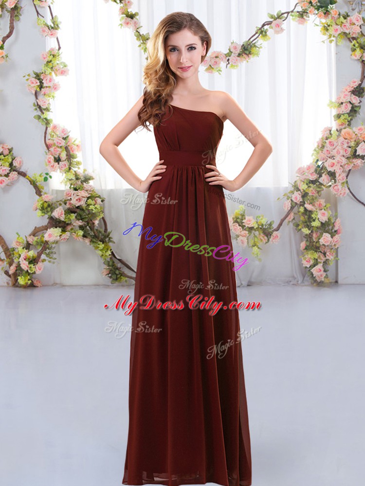 Sleeveless Ruching Zipper Bridesmaid Dresses