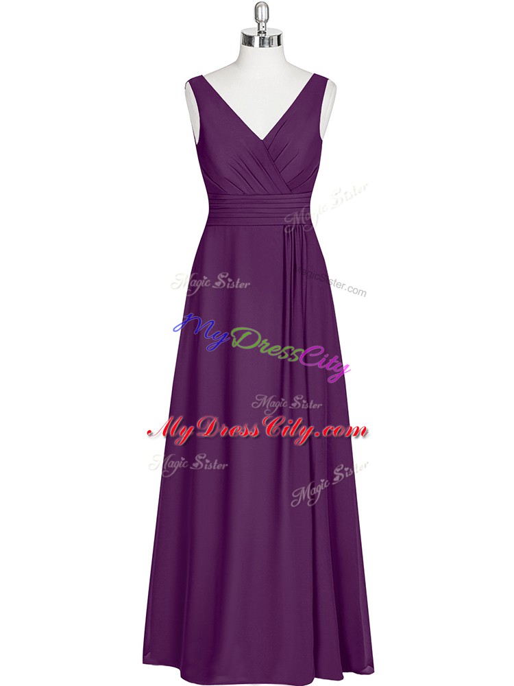 Sleeveless Ruching Zipper Dress for Prom