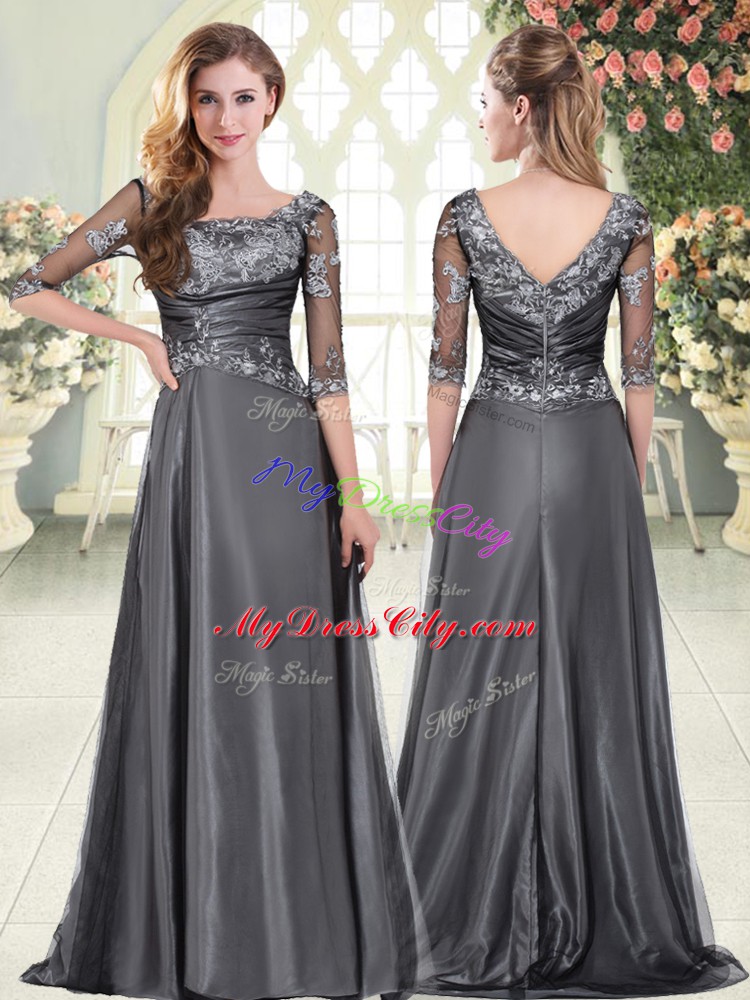 Modern Half Sleeves Beading and Lace and Appliques Zipper