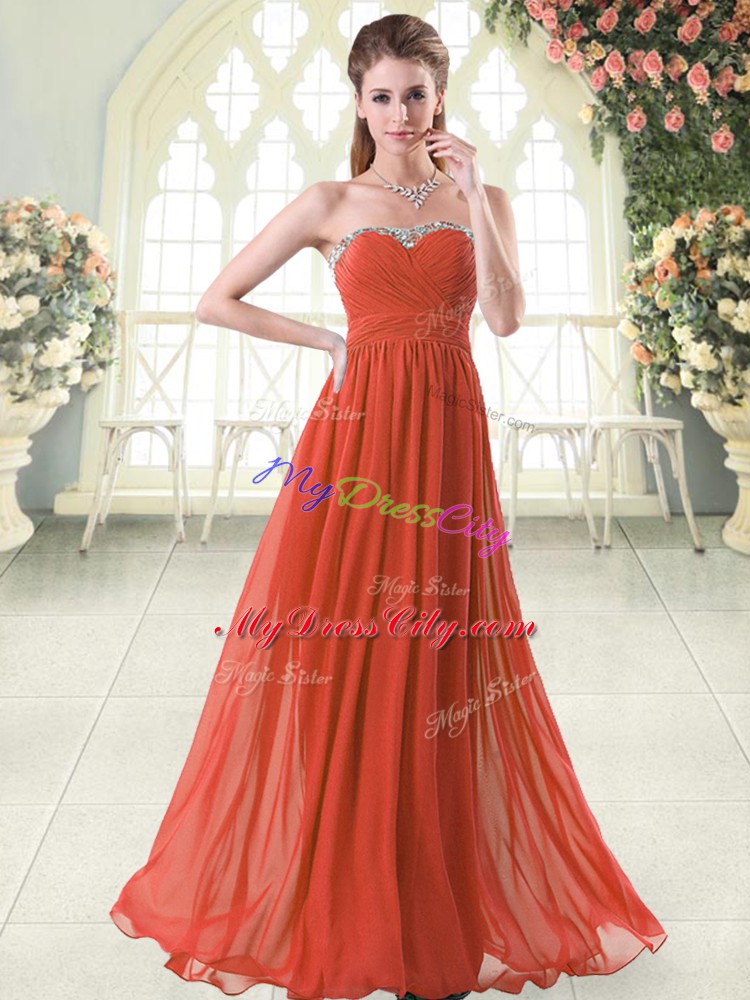 Flirting Sweetheart Sleeveless Chiffon Evening Dress Beading Zipper