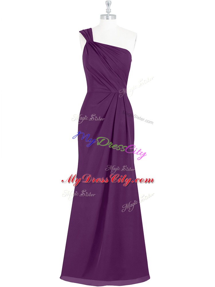 Nice Chiffon Sleeveless Floor Length Prom Party Dress and Ruching