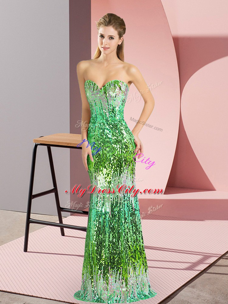 Elegant Sweetheart Sleeveless Dress for Prom Sequins Lace Up