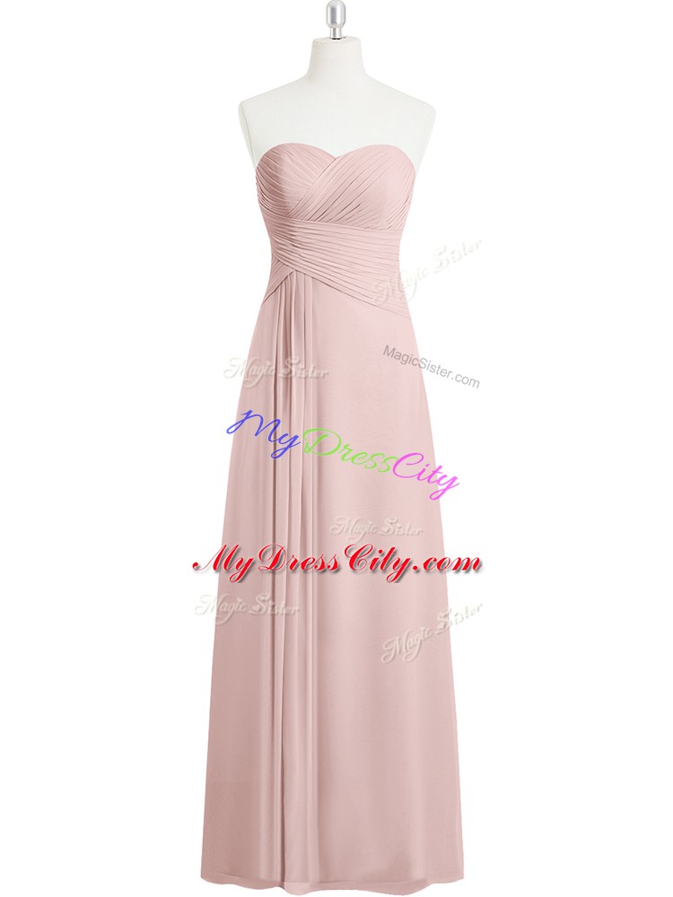 Sweetheart Sleeveless Zipper Homecoming Dress Baby Pink Chiffon