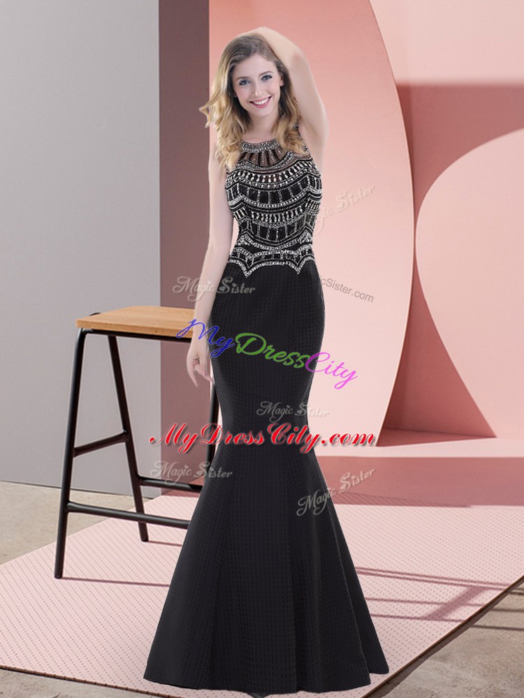 Sleeveless Beading Zipper Dress for Prom