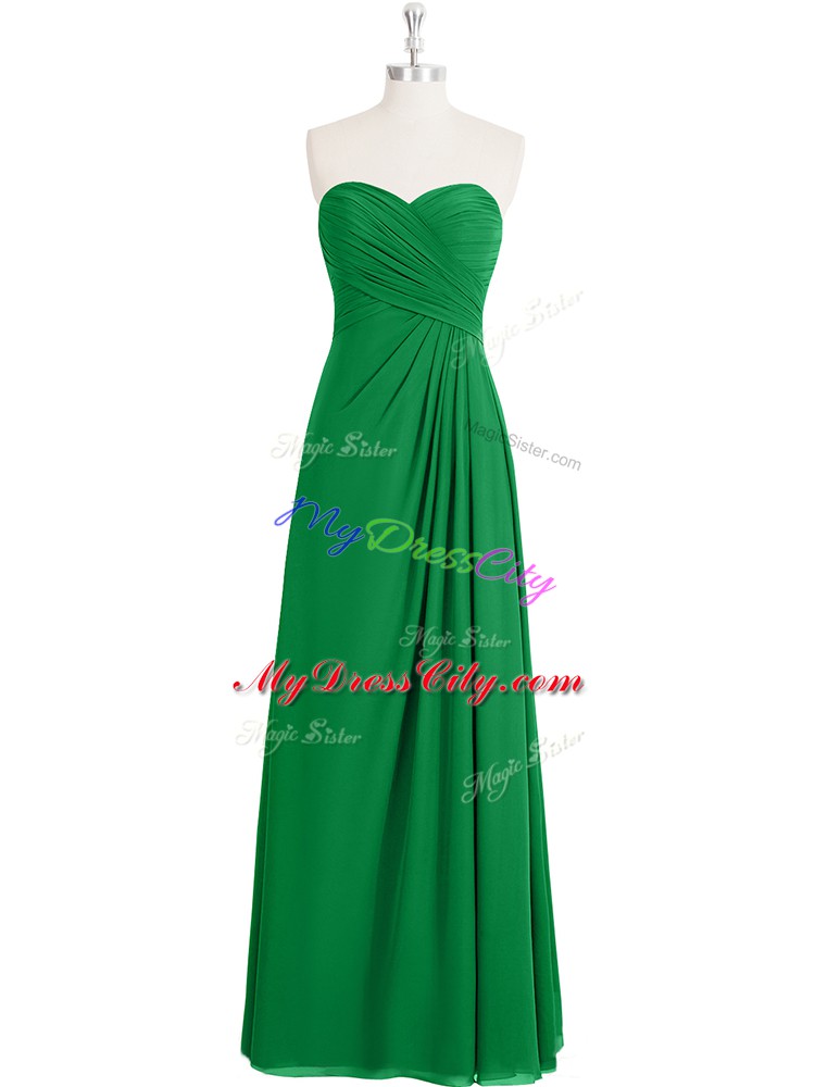 Stylish Chiffon Sleeveless Floor Length Evening Dress and Ruching