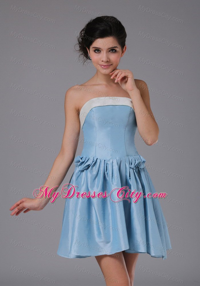 Simple A-Line Bodice Strapless Mini-length Dresses For Bridesmaid