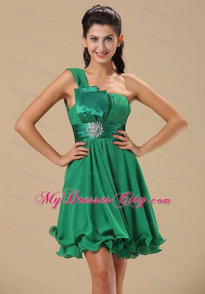 Asymmetrical Short Layered Flouncing Hemline Bridesmaid Dress