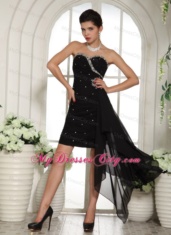 Sweetheart Beaded Short Black Cocktail Dress for Prom