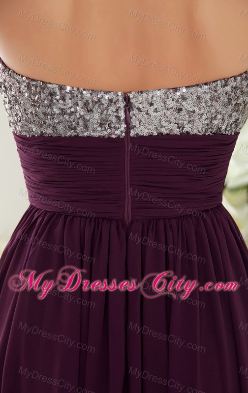 Dark Purple Empire Sweetheart Chiffon Beading Prom Dresses For Women