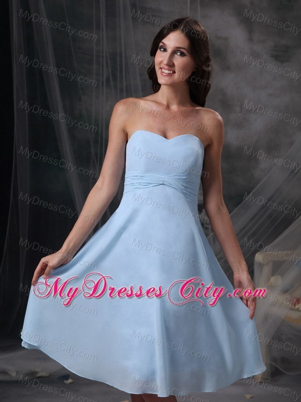 Baby Blue Sweetheart Empire Knee-length BMaid of Honor Dress