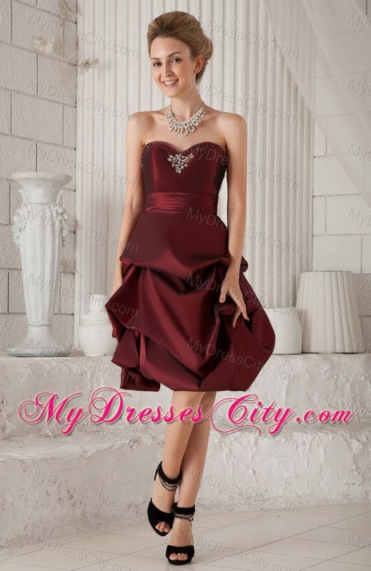 Sweetheart Beading and Pick-ups Knee-length Junior Bridesmaid Dress