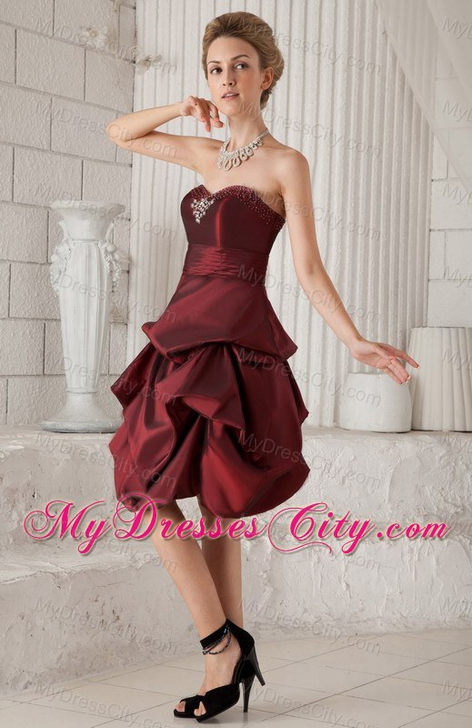 Sweetheart Beading and Pick-ups Knee-length Junior Bridesmaid Dress