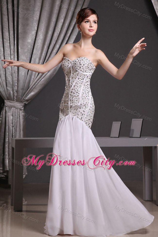 Mermaid Beaded Decorate Bodice Sweetheart Prom Dress for Women