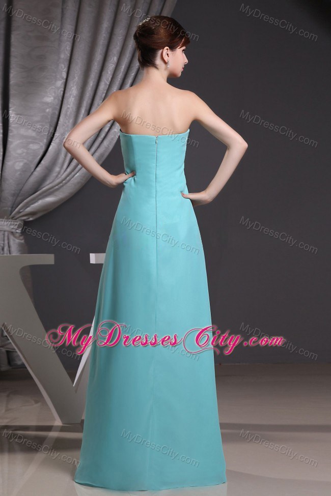 Beading Strapless Zipper Back Brush Train Chiffon Dress for Prom