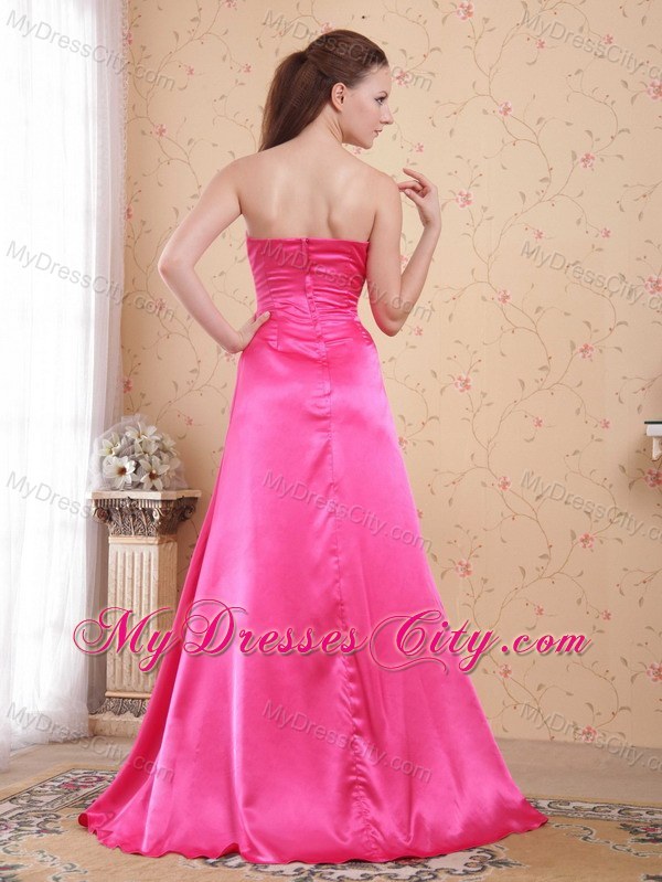 Hot Pink Empire Beaded Sweetheart Prom Celebrity Dress