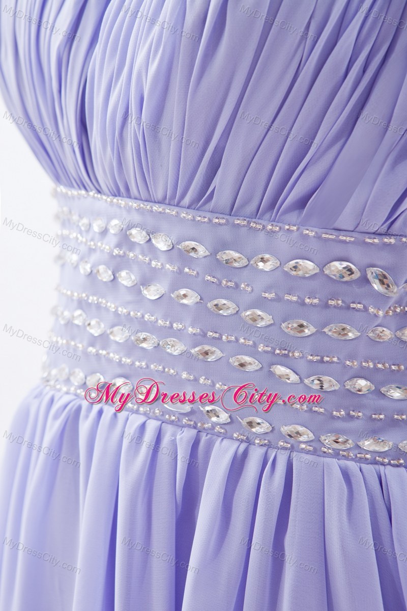 Lilac Column Beaded Scoop Prom Dress for Ladies