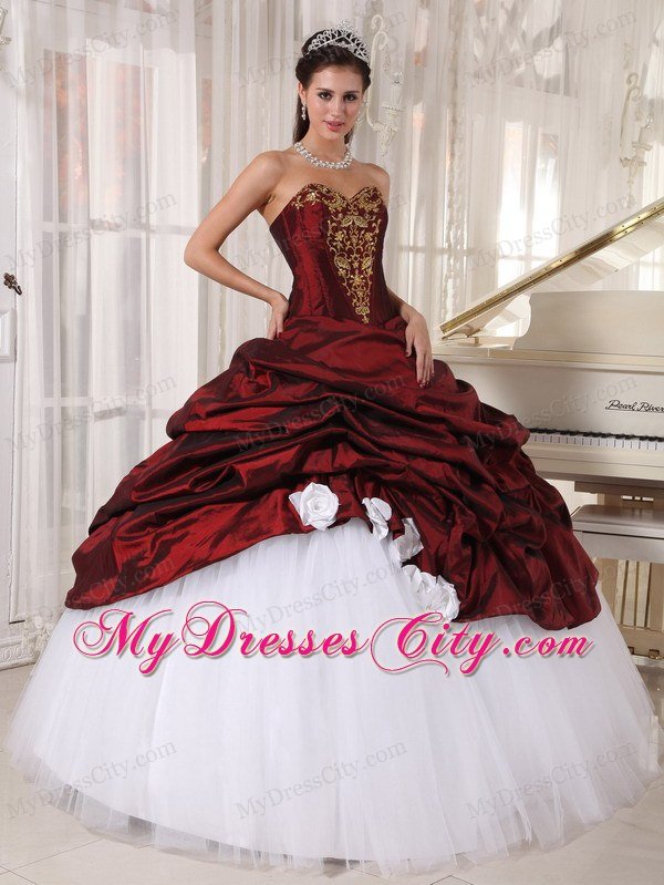 Classical Sweetheart Appliques Colorful Pick Up Quinceanera Gowns