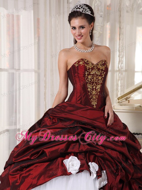 Classical Sweetheart Appliques Colorful Pick Up Quinceanera Gowns