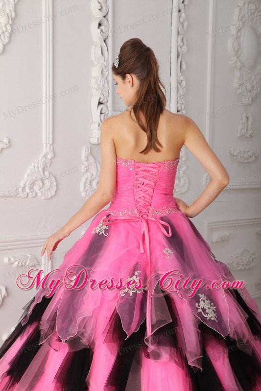 Princess Colorful Strapless Beading Appliques Quinceanera Dresses