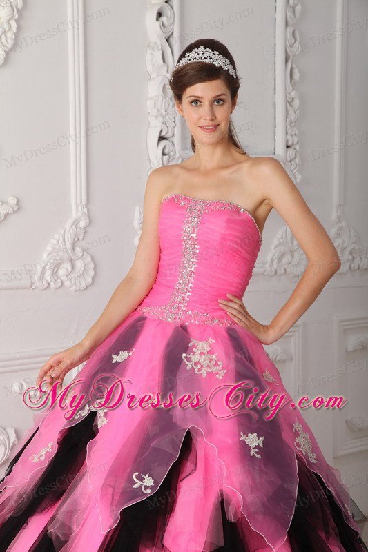 Princess Colorful Strapless Beading Appliques Quinceanera Dresses