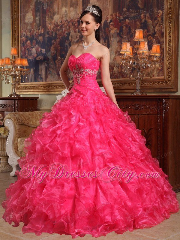 Sweetheart Beading 2013 Best Red Quinceanera Gowns with Ruffled