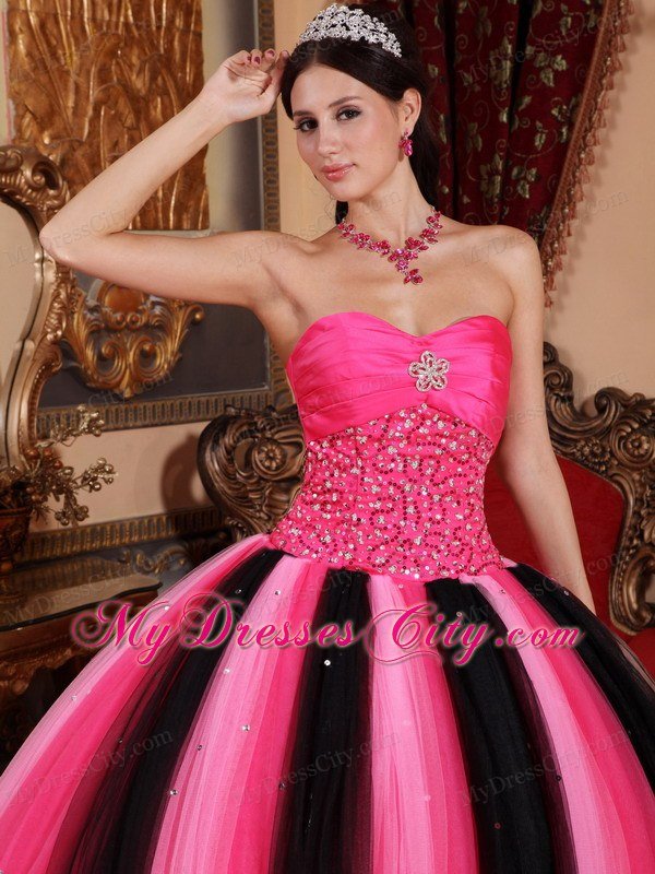 Pretty Sweetheart Beading Colorful Dress for Quinceanera