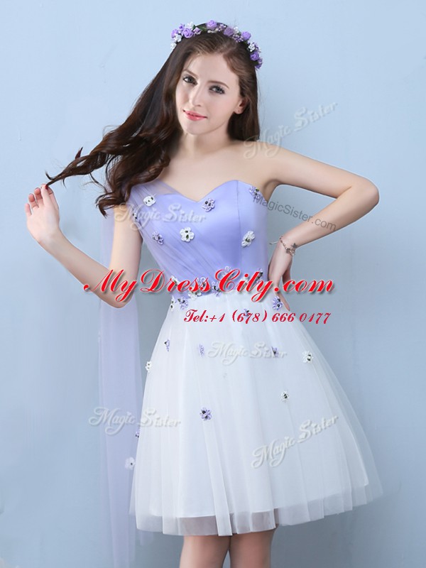 High Class White Court Dresses for Sweet 16 Prom and Party and For with Appliques V-neck Sleeveless Lace Up