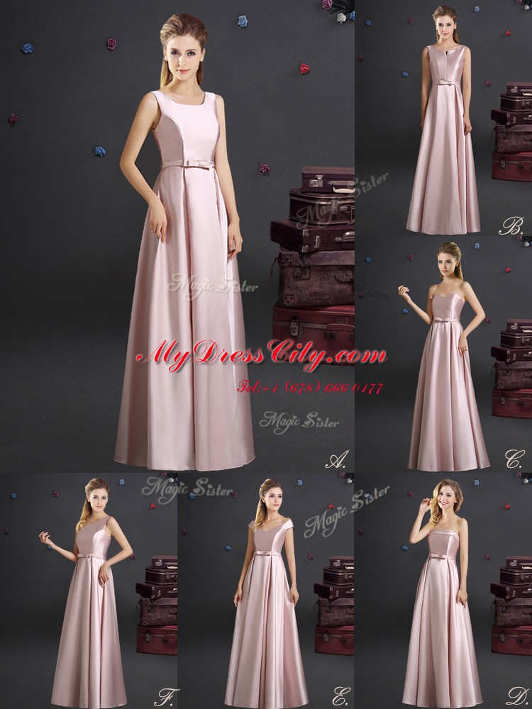 Stunning Off the Shoulder Pink Cap Sleeves Elastic Woven Satin Zipper Quinceanera Court of Honor Dress for Prom and Party and Wedding Party