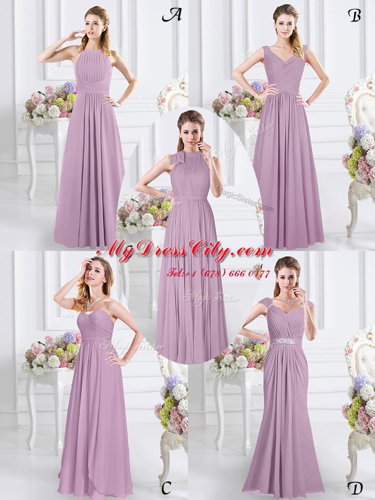 New Style Halter Top Sleeveless Zipper Floor Length Ruching Court Dresses for Sweet 16