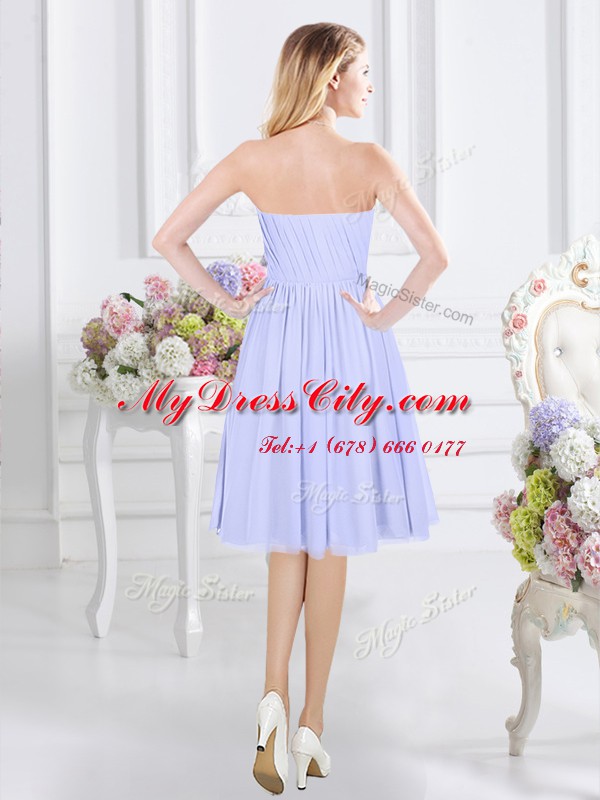 Discount Lavender Sleeveless Chiffon Side Zipper Vestidos de Damas for Prom and Party and Wedding Party