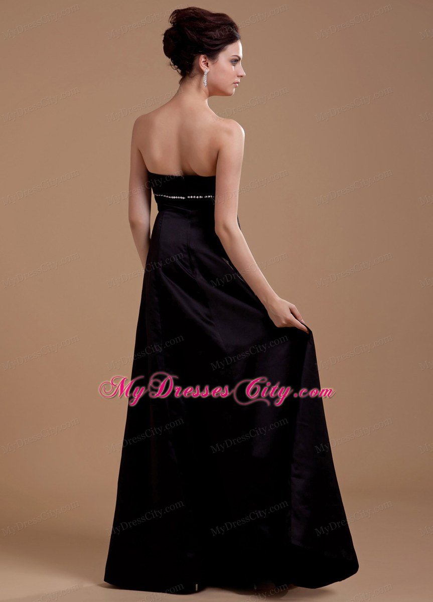 A-Line Strapless Taffeta Long Homecoming Dress with Bowknot