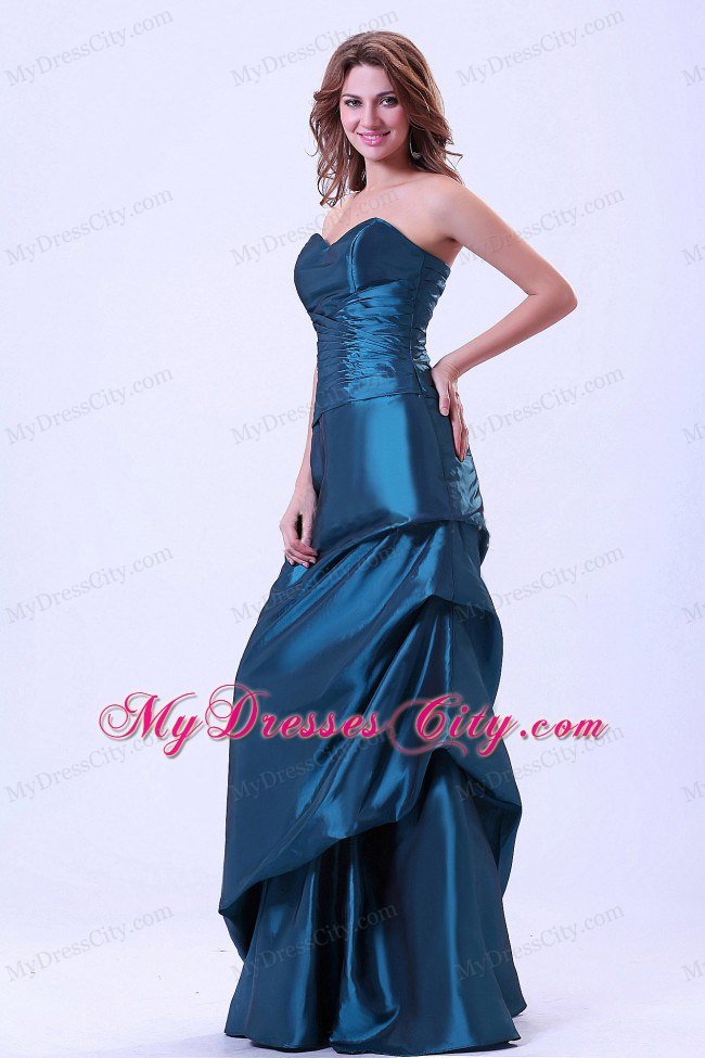 Navy Blue Sweetheart Column Pick-ups Prom Evening Dress 2013