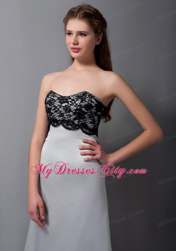 Lace Informal Prom Dress with Gray A-line Strapless for Women