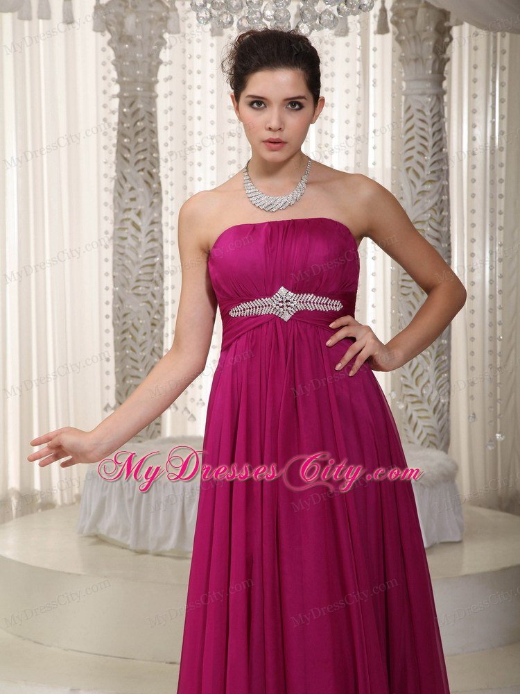 Popular Strapless Chiffon Beading Purple Prom Dress for Women