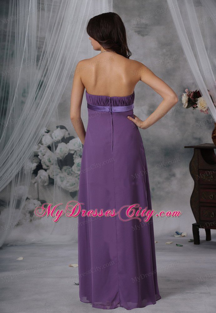 Ruched and Bowknot Decorate Bust Purple For 2013 Prom Dress