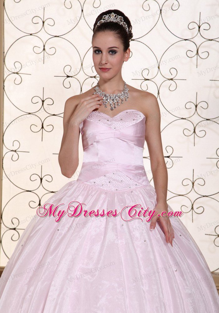 Elegant Sweetheart Beading Baby Pink Quinceanera Gowns On Sale