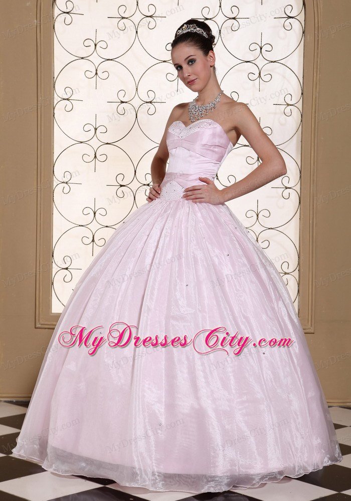 Elegant Sweetheart Beading Baby Pink Quinceanera Gowns On Sale