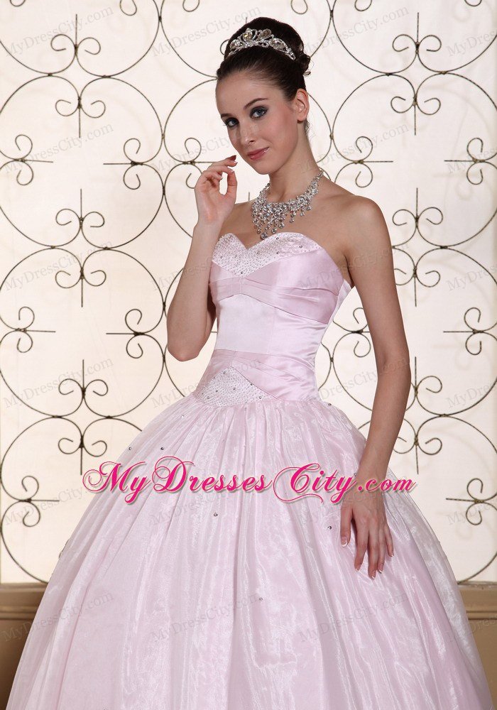 Elegant Sweetheart Beading Baby Pink Quinceanera Gowns On Sale