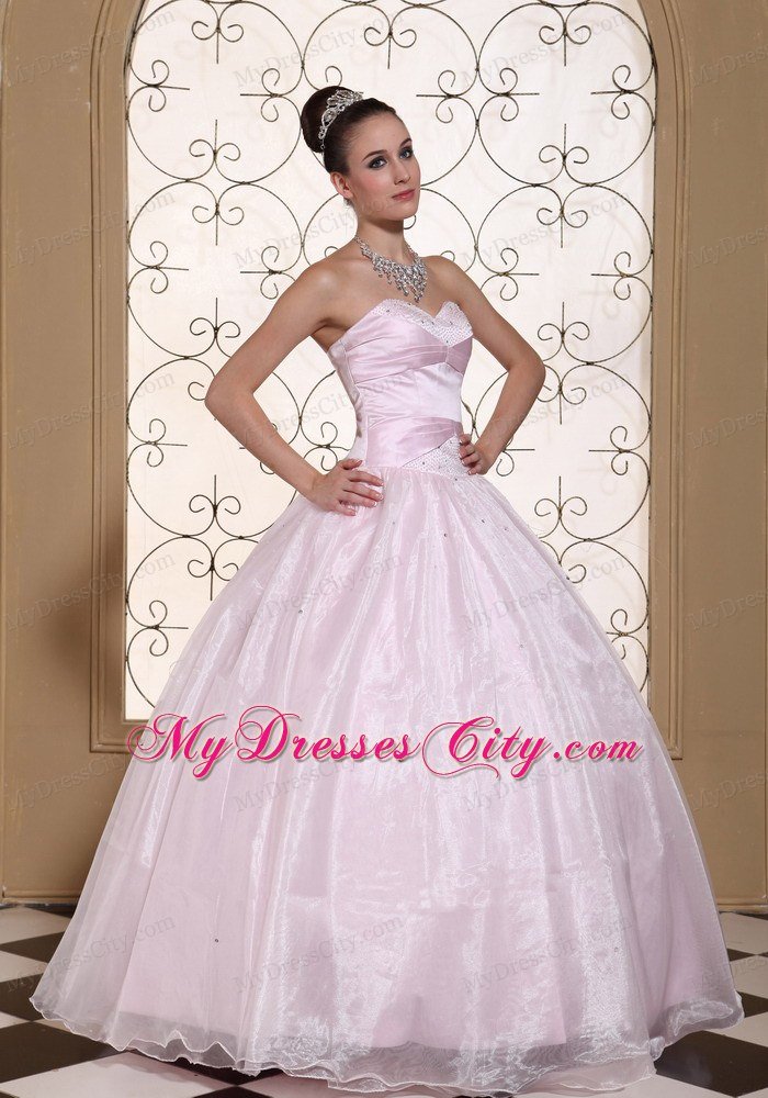 Elegant Sweetheart Beading Baby Pink Quinceanera Gowns On Sale