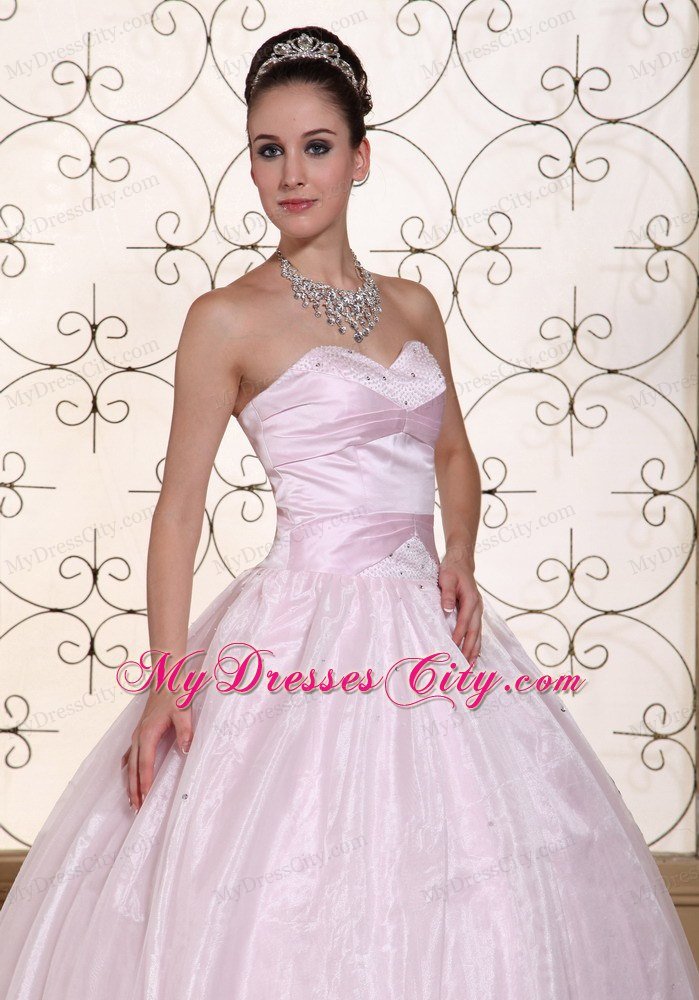 Elegant Sweetheart Beading Baby Pink Quinceanera Gowns On Sale