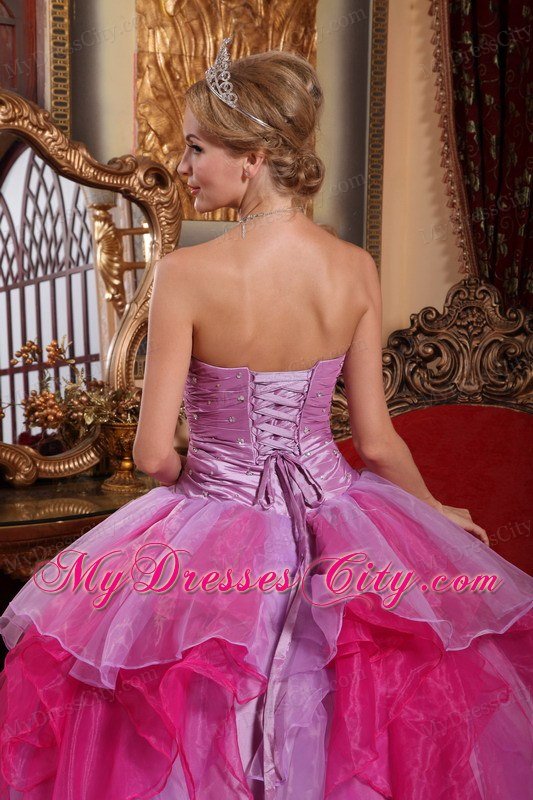 Affordable Sweetheart Beading Ruffles Colorful Quinceanera Dress