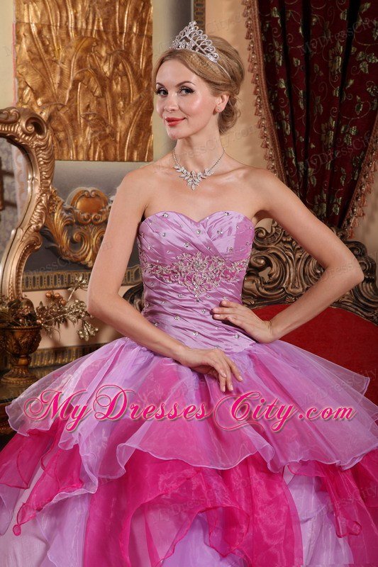 Affordable Sweetheart Beading Ruffles Colorful Quinceanera Dress