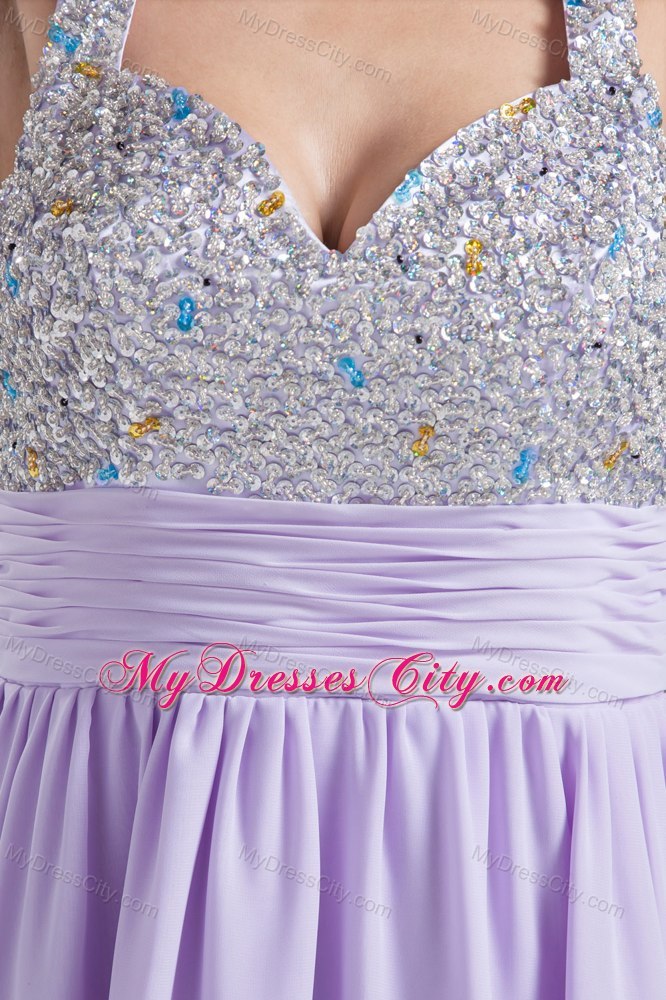 2013 Short Lavender Mini-length Chiffon Prom Dress for Girls